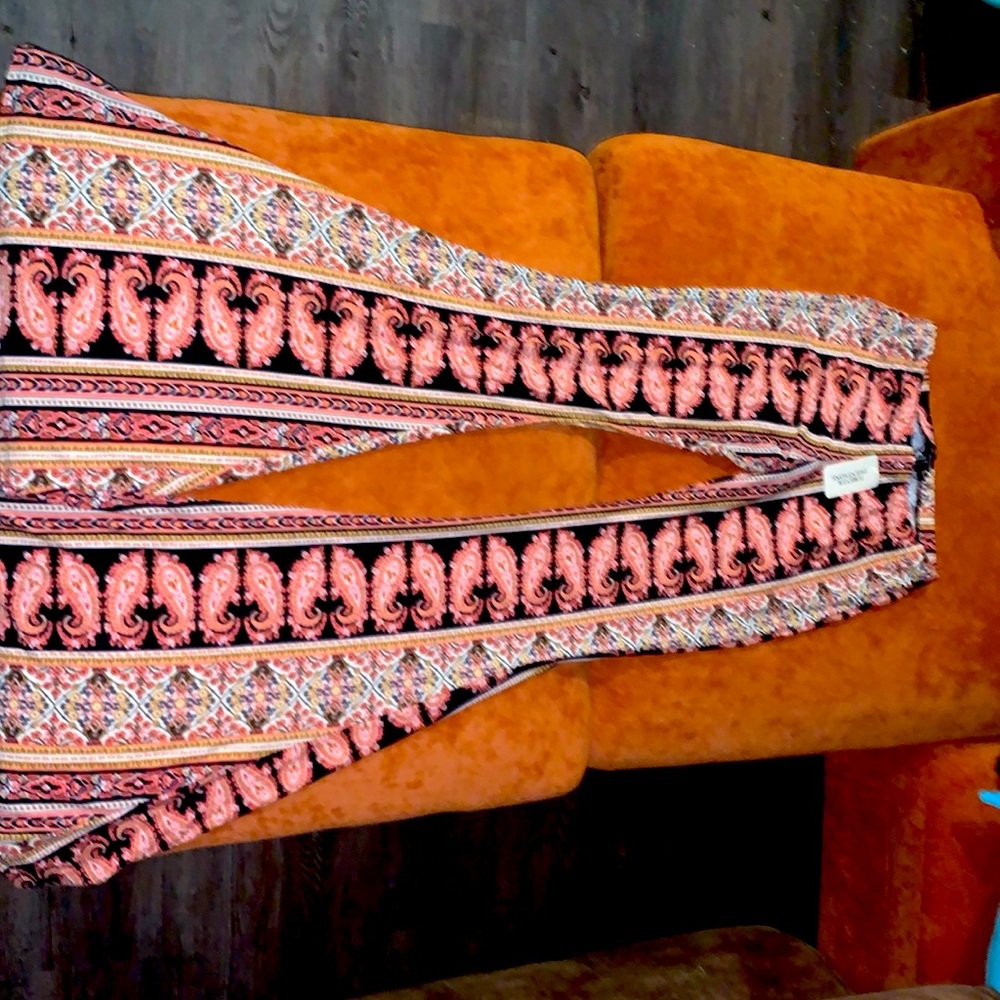 Forever 21 stretch extreme flare bell bottoms hippie boho bohemian tribal print